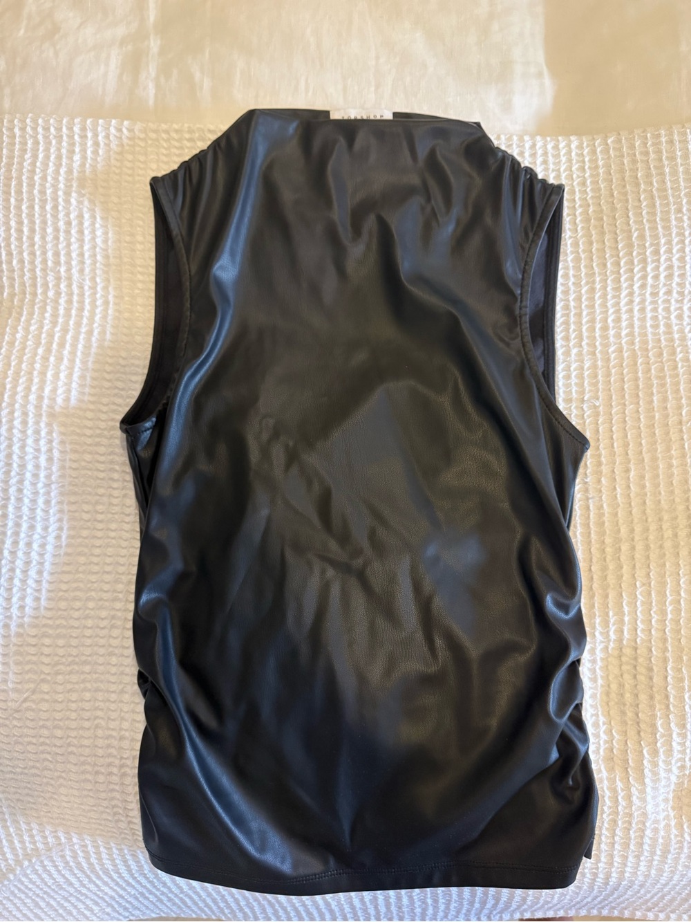 Topshop Black Faux Leather Tank